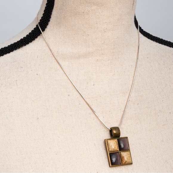 Vintage jewelry set with mid century modern vibe Roman signed neutral shades - Picture 8 of 16